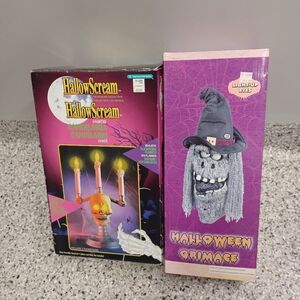 Halloween HallowScream Haunted Flickering Candelabra Grimace Witch   Light Sound